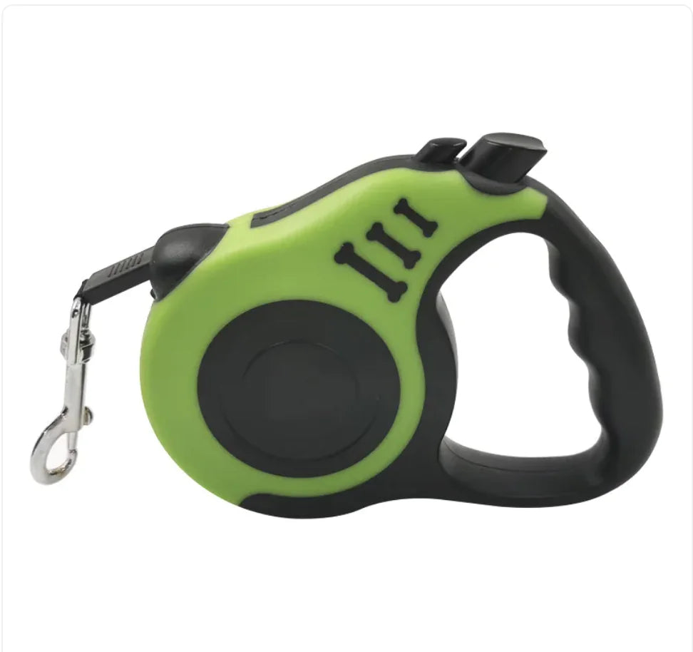 Correa Retráctil Automática para Mascotas con Estampado de Hueso