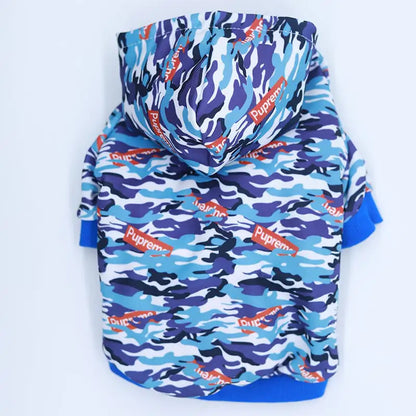 Sudadera con Capucha para Mascotas de Camuflaje con Diseño Estampado